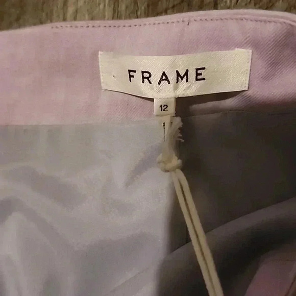 FRAME LINEN BLEND TWILL LILAC MINI SKIRT SIZE 12 - Picture 5 of 6